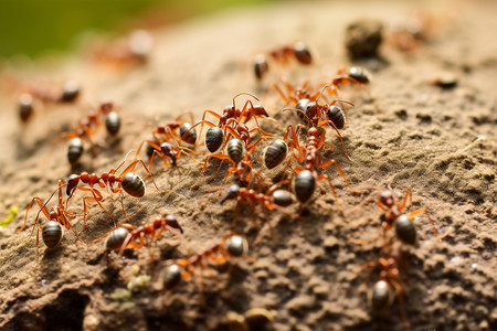 觅食的蚁群背景图片