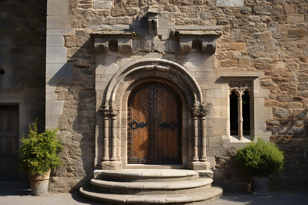 中世纪门中世纪建筑的大门背景
