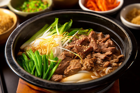 韩式牛肉汤背景图片