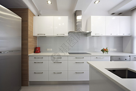 白色的装修设计厨房图片