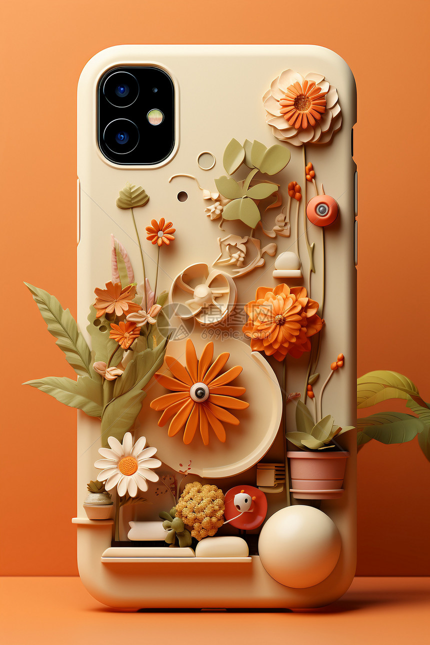 立体花卉手机壳图片