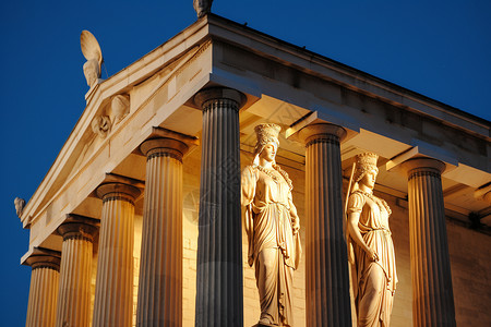 希腊雕塑希腊古典建筑背景