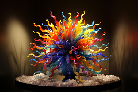 玻璃质感仿海洋生物珊瑚的工艺品高清图片