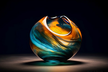 玻璃制品琉璃玻璃质感花瓶设计图片