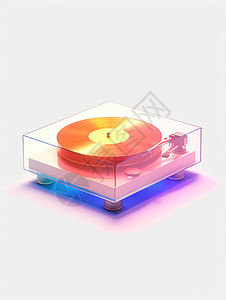 音乐CD塑料质感卡通唱片机设计图片