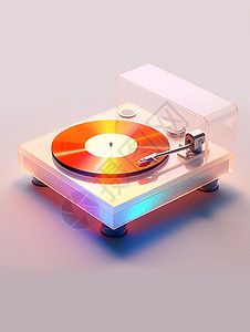 唱片设计素材霓虹唱片机设计图片