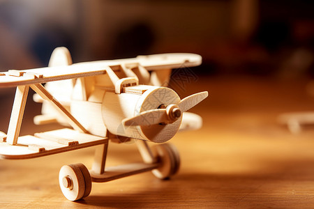 飞机玩具木质飞机模型背景