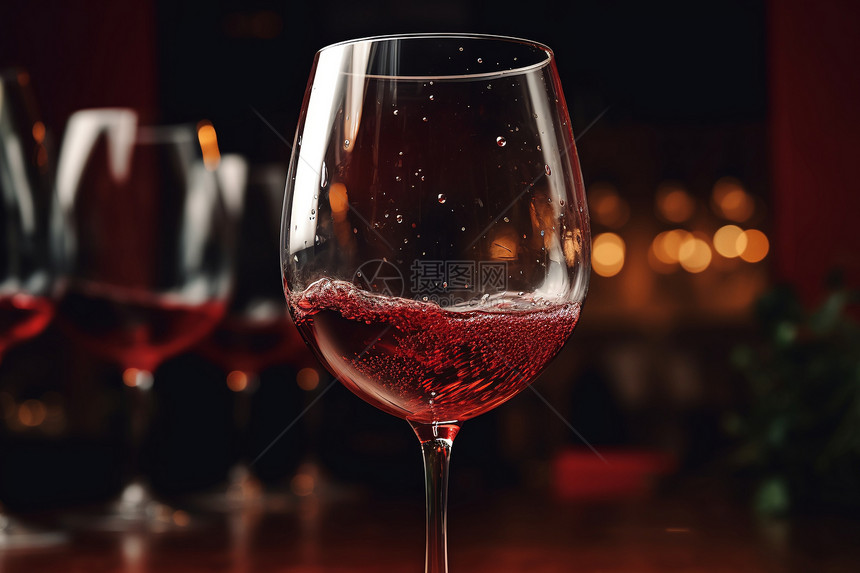 杯子里的红酒背景图片