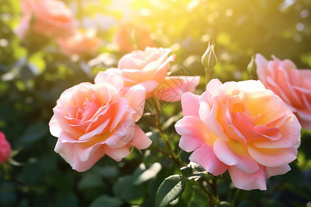 粉红色的蔷薇花背景图片