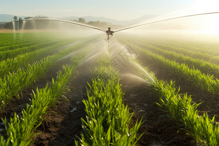 自动灌溉自动农业洒水机背景