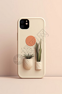 手机壳实拍植物背景的手机壳设计图片