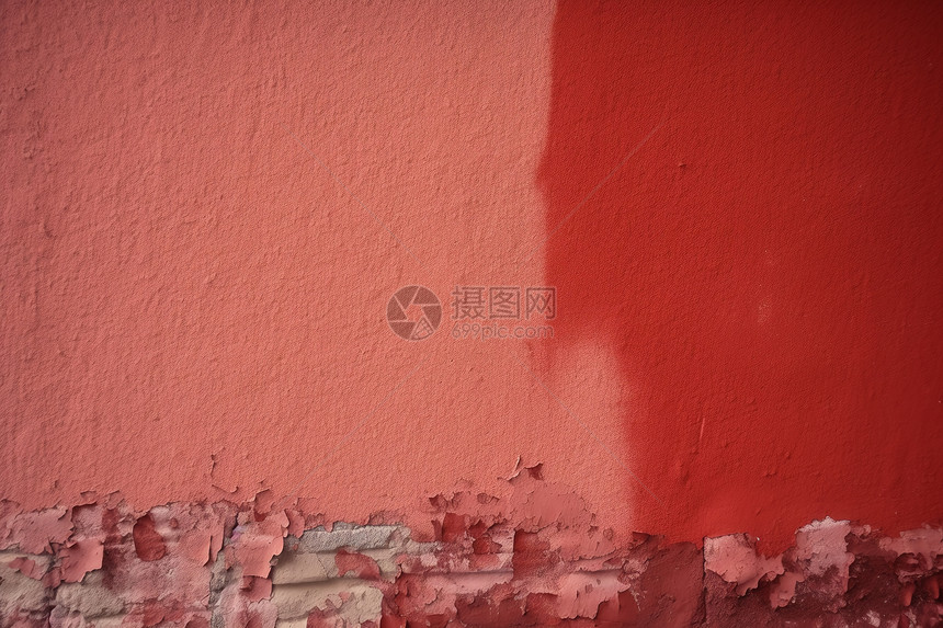 红色斑驳的墙壁图片