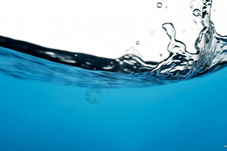清新的蓝色水背景图片