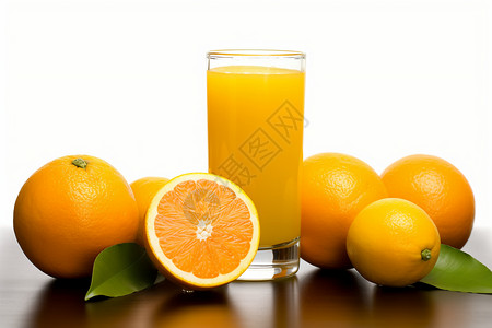 鲜榨的柑橘果汁图片