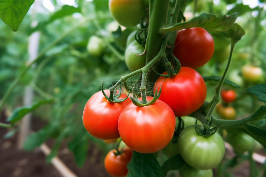 温室中生长的番茄图片