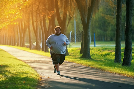 夏天户外跑步减脂的男子背景图片