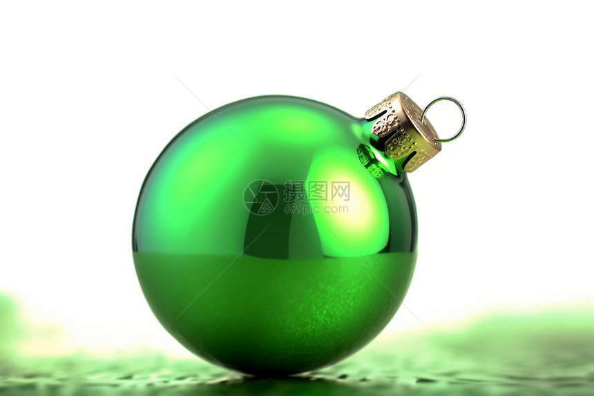 绿色的圣诞球图片