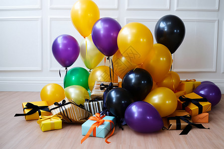 派对上的彩色气球背景图片
