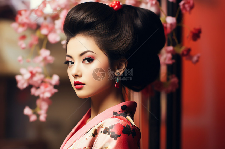 穿和服的日式美女图片