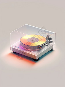 光盘播放机玻璃质感的唱片机设计图片