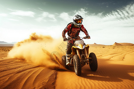 极限摩托沙漠骑行的越野赛背景