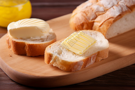 黄油面包黄油涂抹高清图片