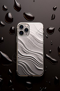 灰色金属质感的手机壳背景图片