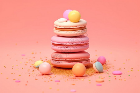 世界美食马卡龙甜点的世界设计图片