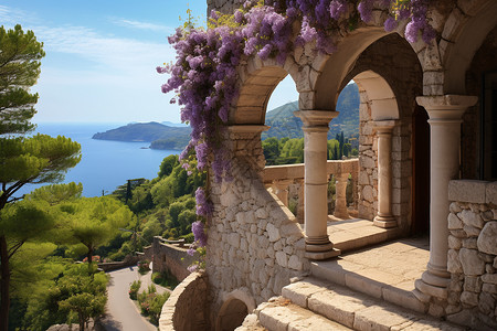 夏季欧洲地中海建筑景观图片
