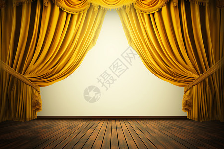 剧场表演剧场黄色的幕布设计图片