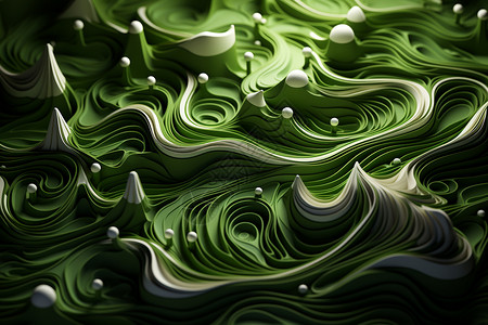 绿色抽象创意风景图片
