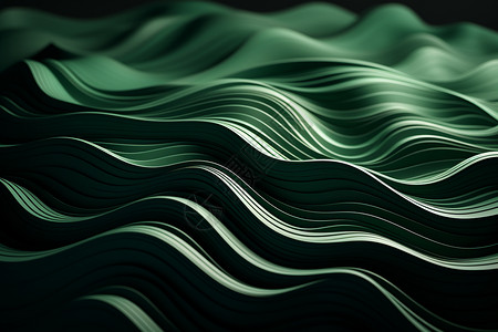 3D绿色波浪背景背景图片