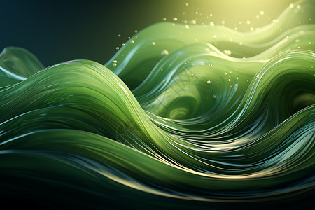 抽象绿色波浪的动态美感背景图片