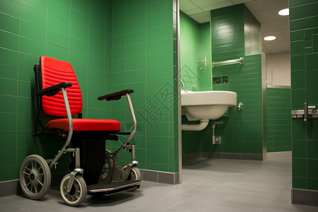 残疾人轮椅城市中的残疾人洗手间背景