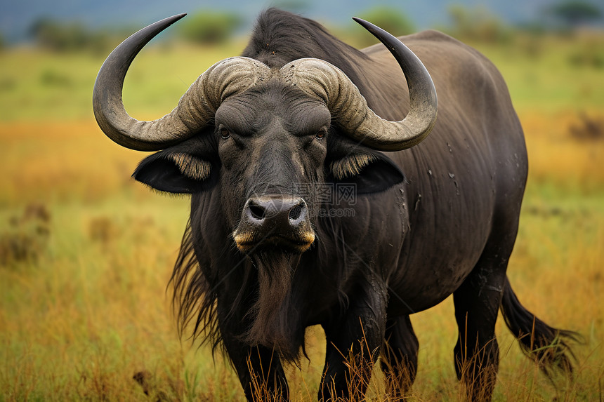 非洲平原的野生水牛图片