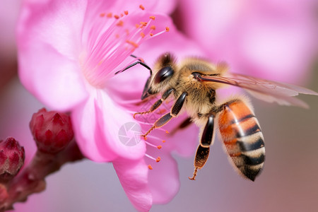 授粉的小蜜蜂图片