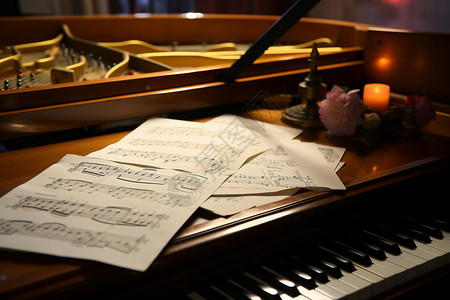 古典音乐旋律乐谱背景图片