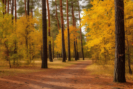 秋季宁静的树林图片