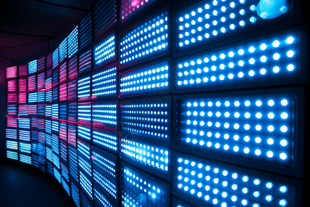 LED室内室内的LED灯泡显示屏幕设计图片