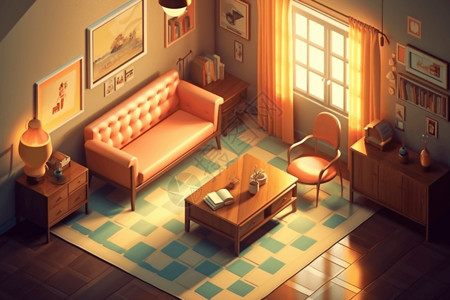 温暖的客厅背景图片
