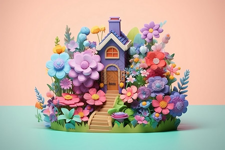 美丽的房子美丽的鲜花房子设计图片