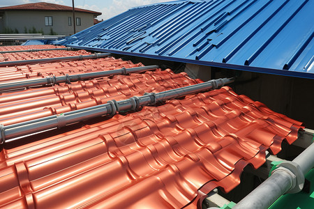 房屋建筑的屋顶保温材料背景图片