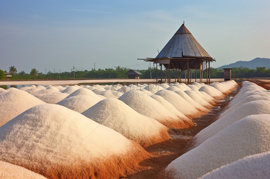 工业传统晾晒盐业图片