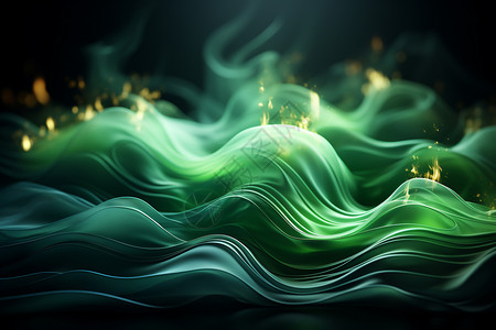 绿色植物奇妙幻想流体背景图片