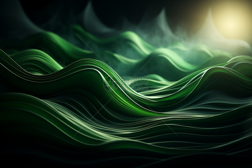 抽象绿色波浪壁纸图片