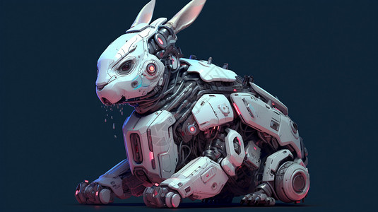 穿西服的兔子穿机甲的兔子设计图片