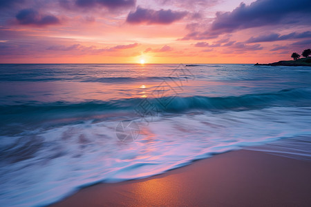 日落浪漫大海图片