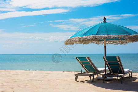 海滨度假阳光椅背景图片