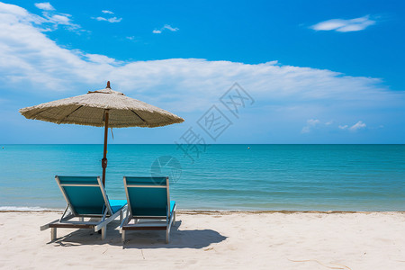 沙滩阳光椅子背景图片