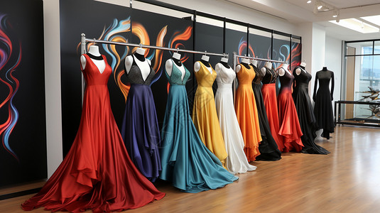 现代女性服饰服装店背景图片